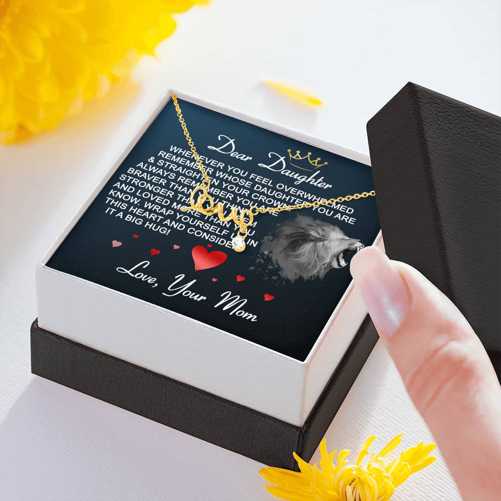 Personalized Gift Daughter Necklace for Her Valentines Birthday  Gift Scripted Love Necklace for Women with Message  Card