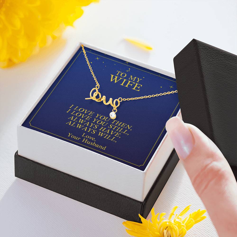 Anniversary Wedding Necklace Gift To My Wife On Valentine's Day Birthday Pendent Gift With The Message card From Husband