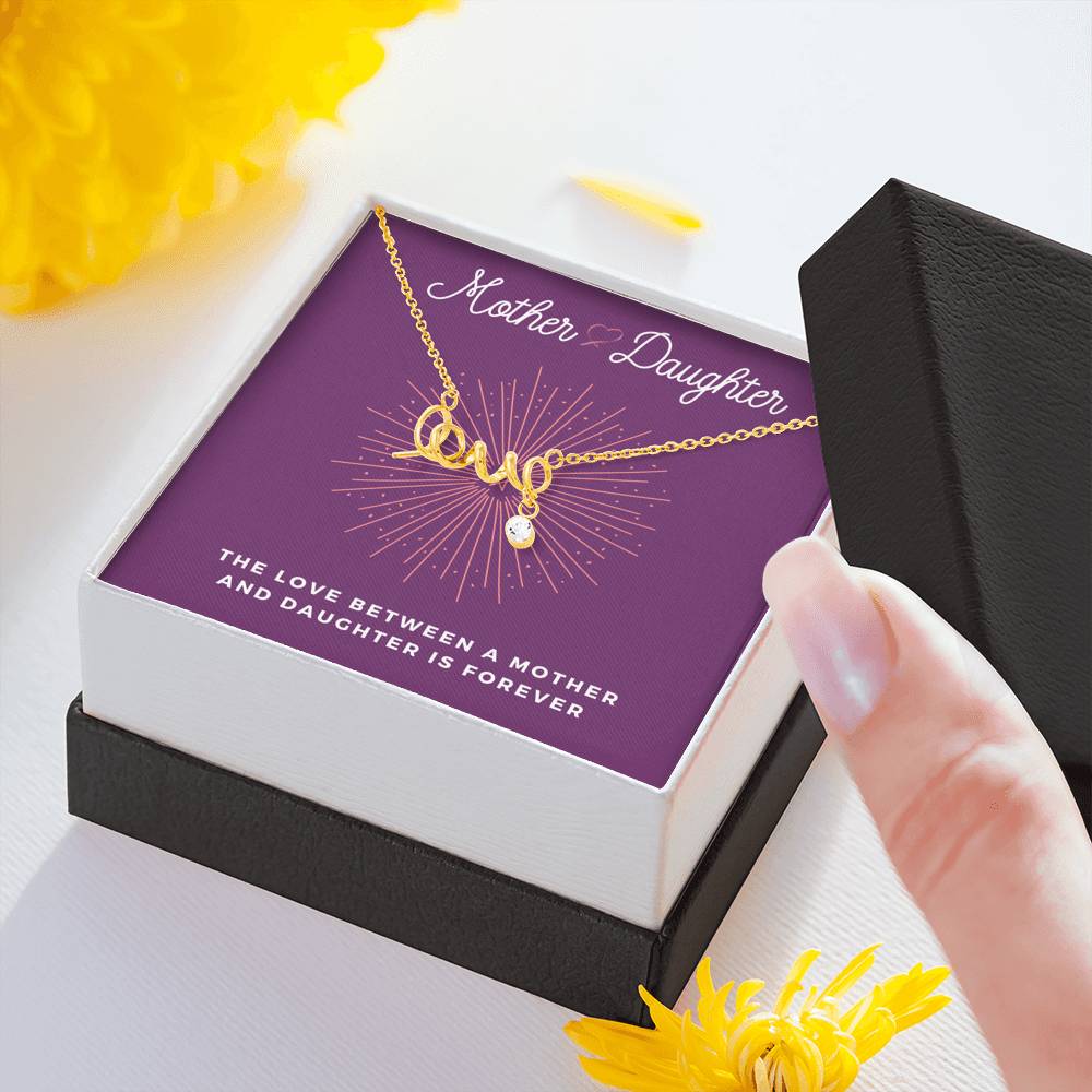 Gift For Women Mother Daughter Necklace Forever Love Scripted Pendent Gift On Mother's Day Daughter's day