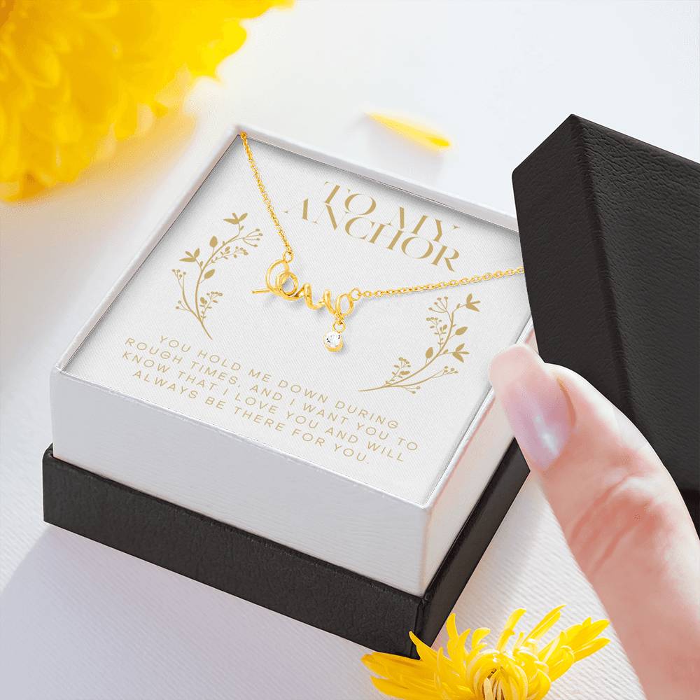 Personalized Necklace To My Anchor Love Scripted Modern Necklace Form Daughter Son On Mother's Day