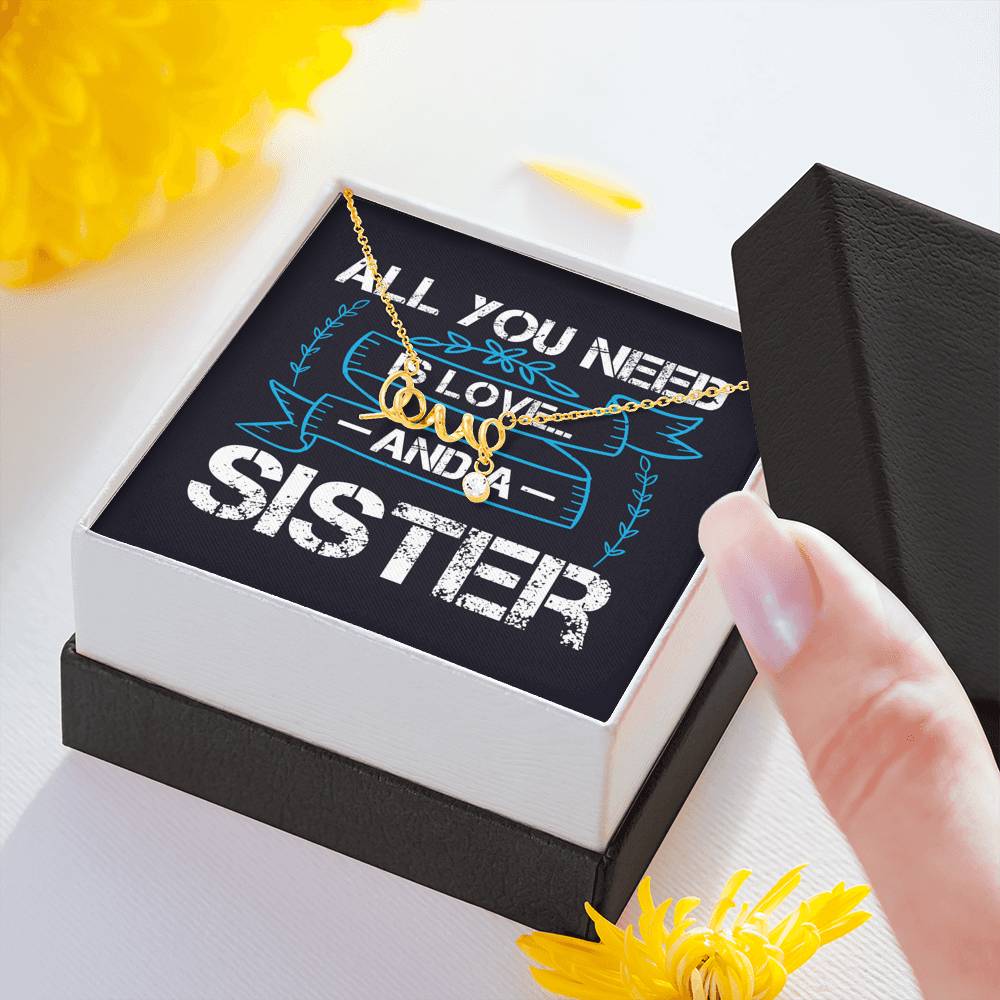 Personalized Gift Sister Necklace for Her Valentines Birthday  Gift Scripted Love Necklace for Women with Message  Card