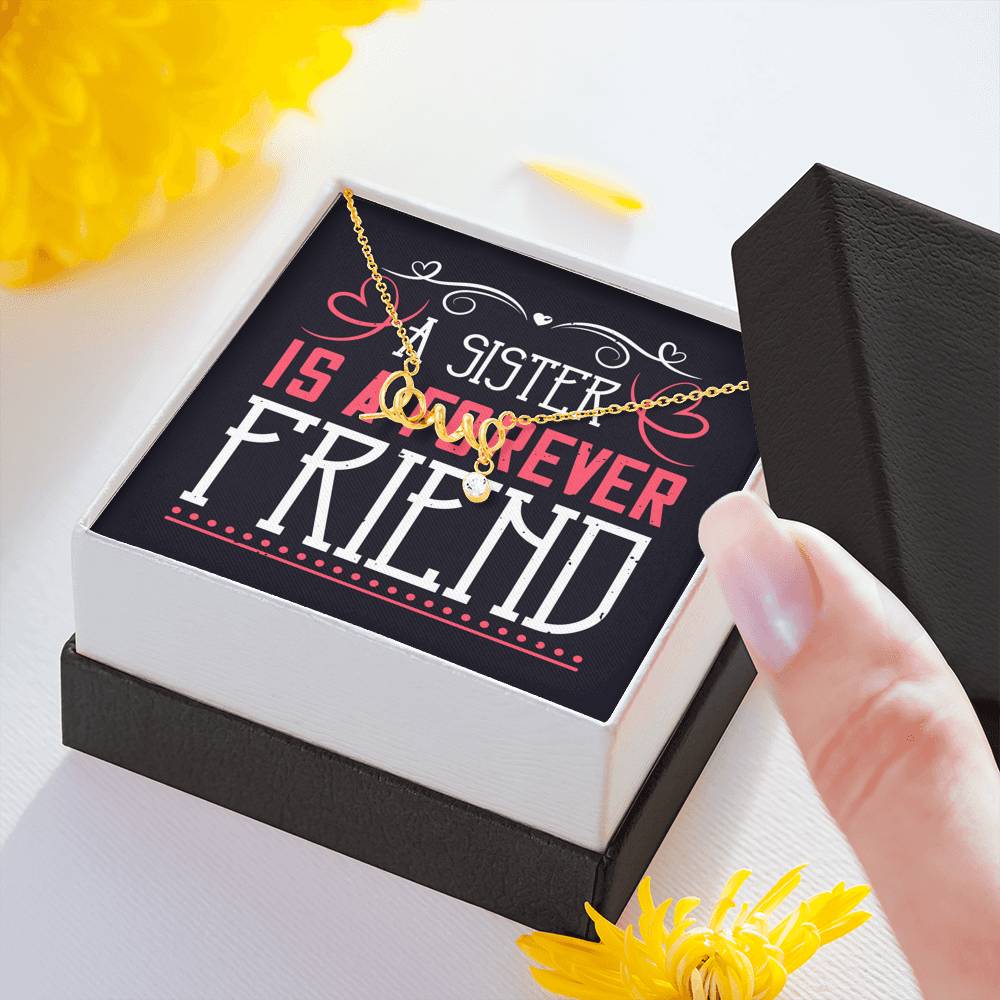 Personalized Gift Sister Necklace for Her Valentines Birthday  Gift Scripted Love Necklace for Women with Message  Card