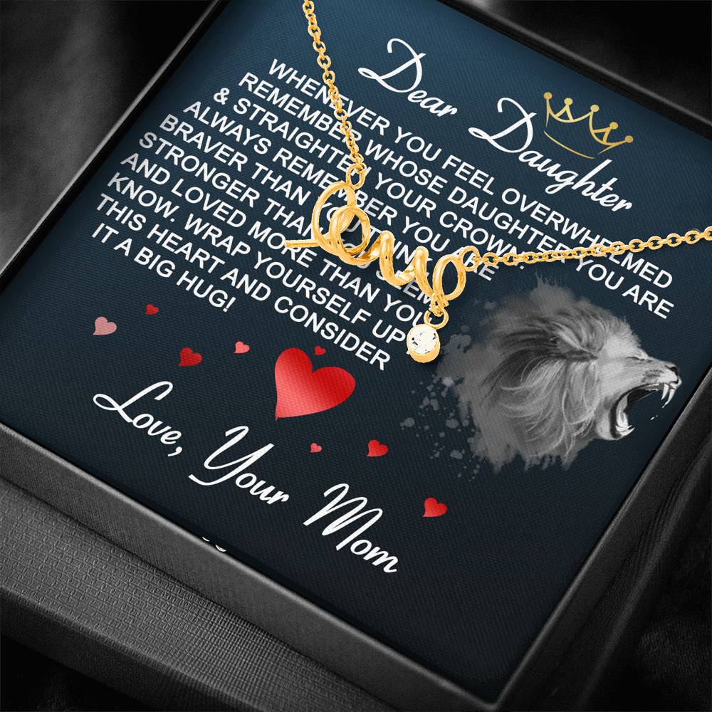 Personalized Gift Daughter Necklace for Her Valentines Birthday  Gift Scripted Love Necklace for Women with Message  Card