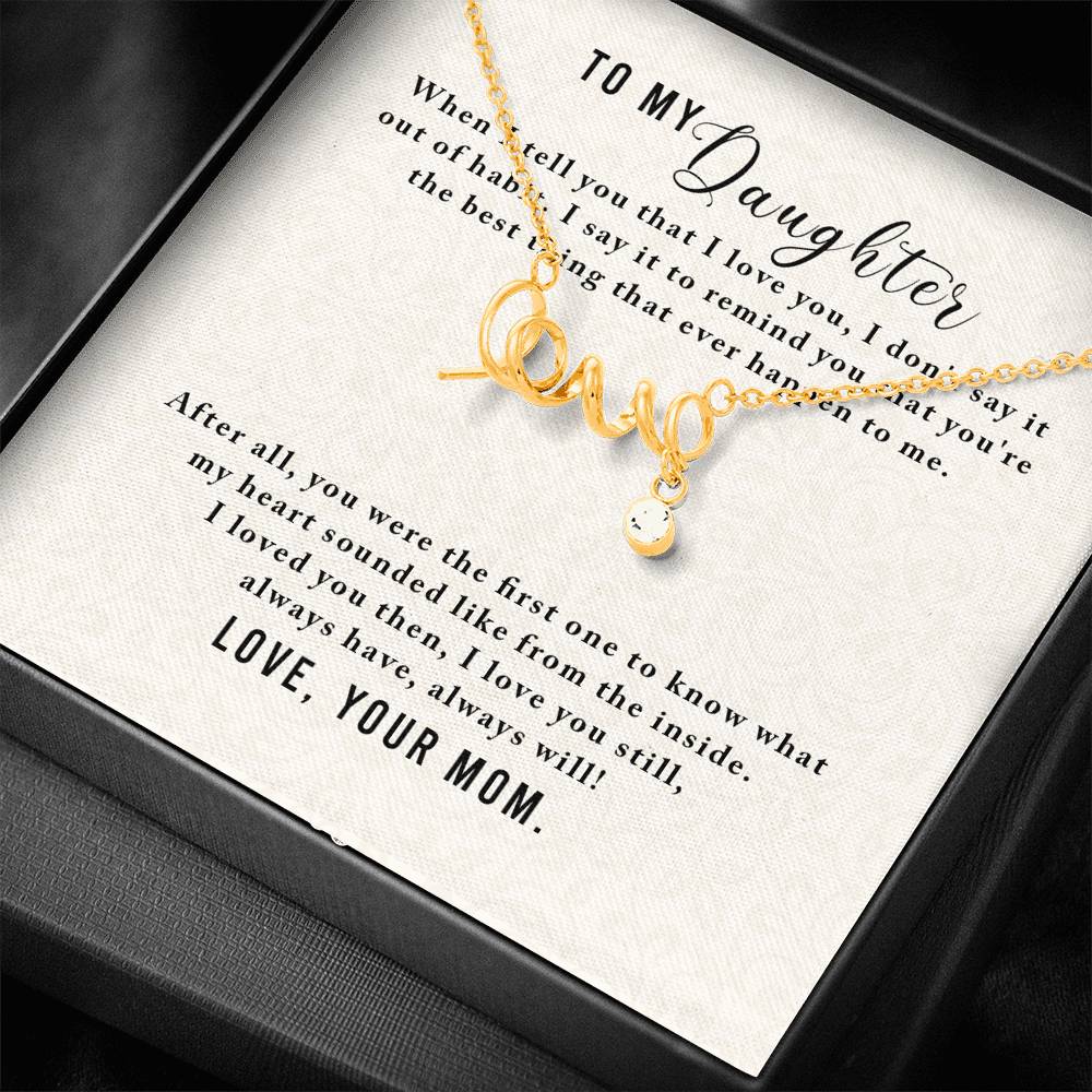 Personalized To my Daughter Necklace  for Her Valentines Birthday Gift Scripted Love Necklace for Women with Message  Card