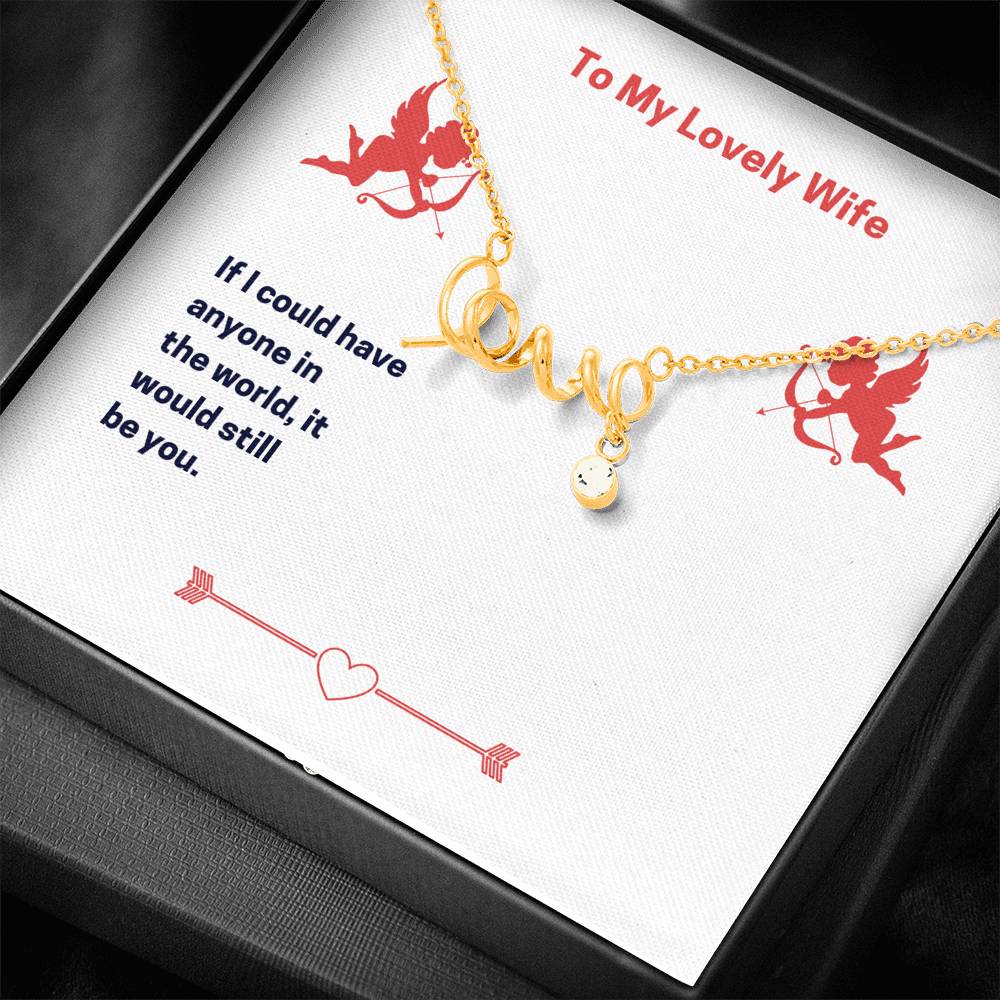 Personalized To my Wife Necklace  for Her Valentines Birthday Gift Scripted Love Necklace for Women with Message  Card
