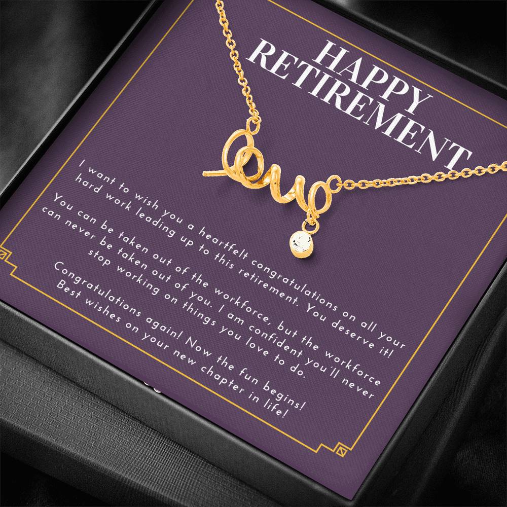 Gift For Women Love Scripted Necklace For Your Boss Employee Gift On Retirement Ceremony