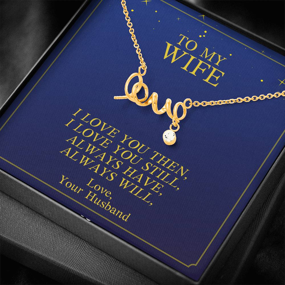 Anniversary Wedding Necklace Gift To My Wife On Valentine's Day Birthday Pendent Gift With The Message card From Husband