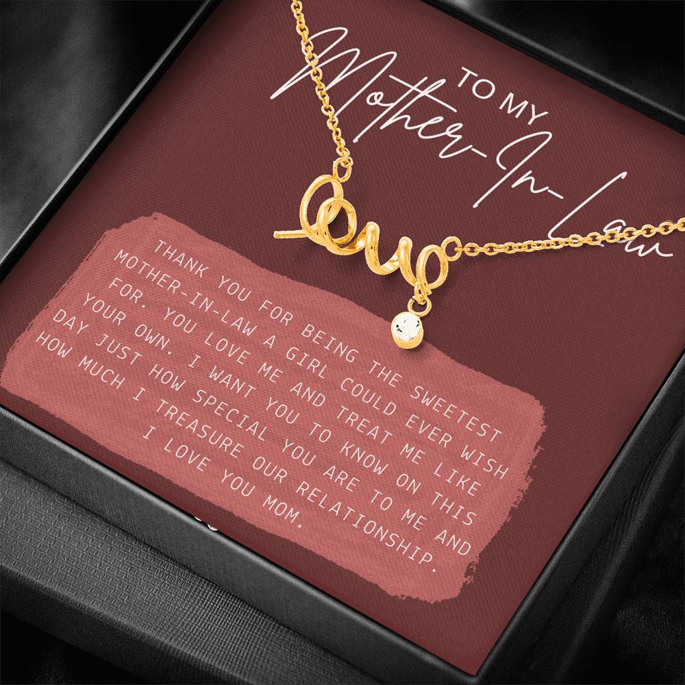 Necklace Gift To My Mother In Law Mom Step Mom Thank You For Doing Great Job Pendent Gift On Mother's Day Birthday Wedding With The Message Card