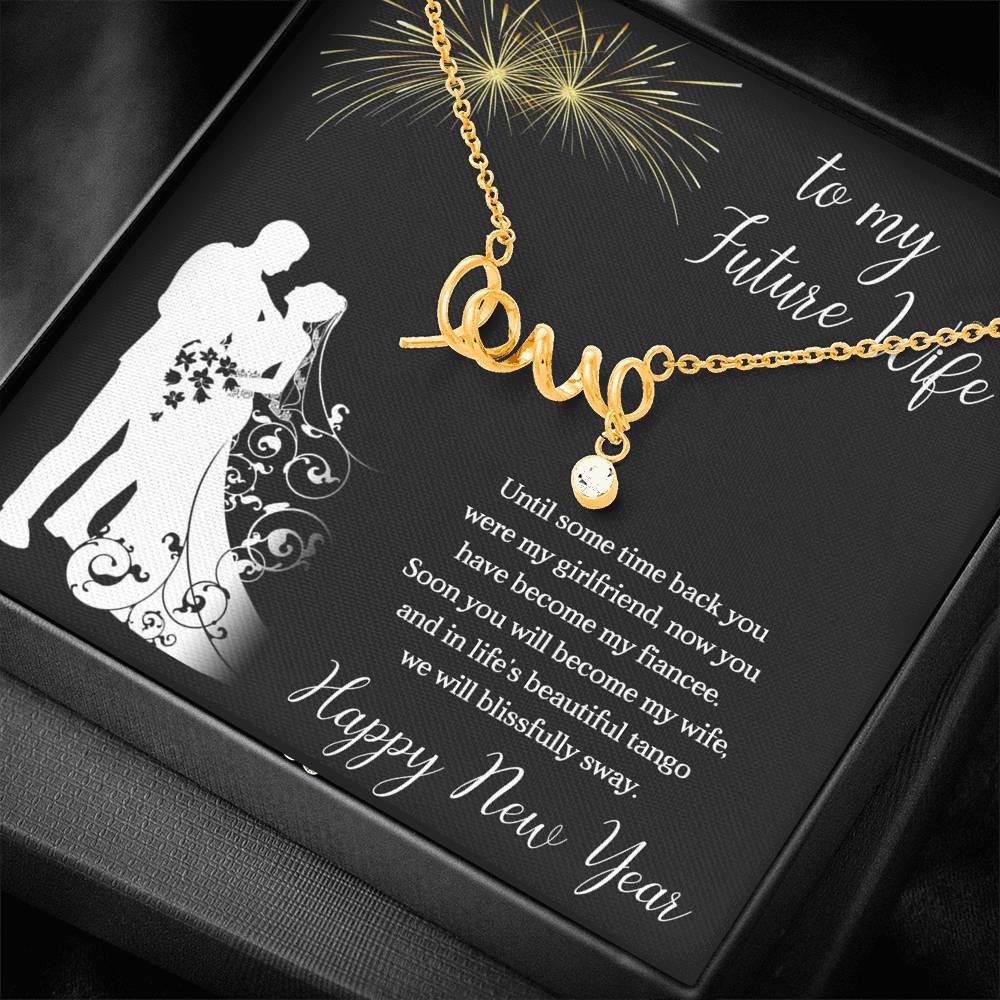 To My Future Wife Necklace for Women Personalized Birthday Anniversary Valentines Engagement Gift Gift Necklace with Message Card Silver Necklace for Women