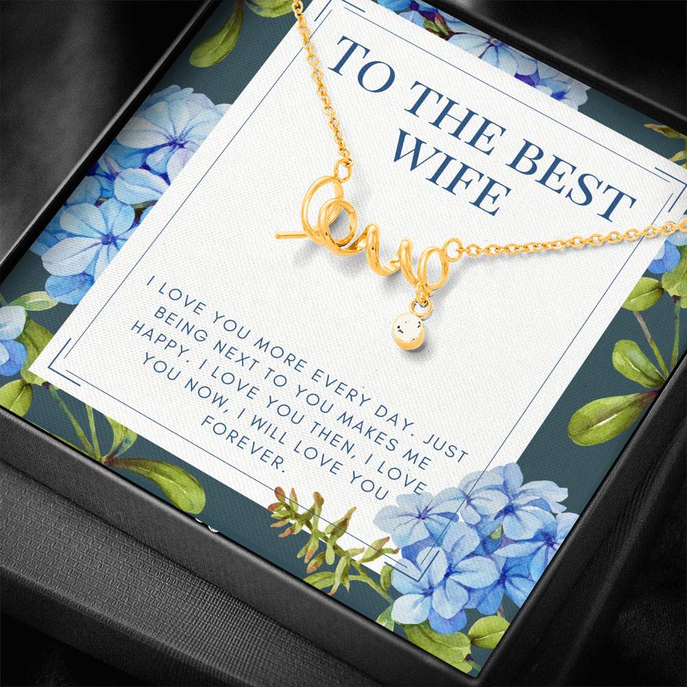 Personalized Gift For Wife Love Scripted Strong Love Bond Pendent On Her Birthday Anniversary Gift To My Wife
