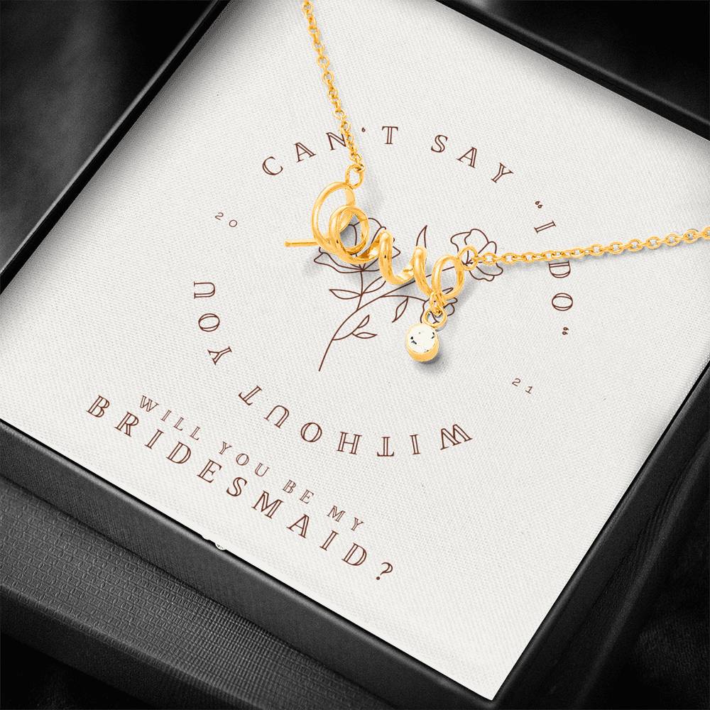 Personalized Pendent Gift Love Engraved Bridesmaid Dreams Necklace Gift