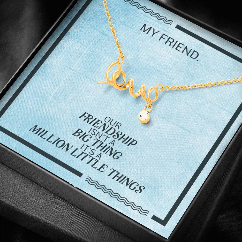 Modern Necklace Gift For Friend Love Scripted Pendent On Birthday Party From Best Friend