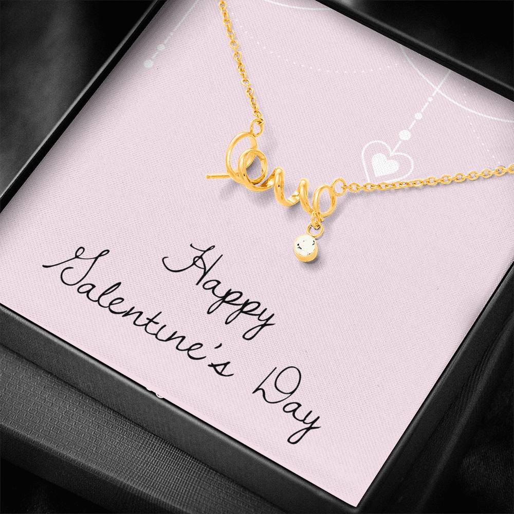 Personalized Wife Girlfriend Necklace  for Her Valentines Birthday Anniversary Gift Scripted  Love Necklace for Women with Message  Card