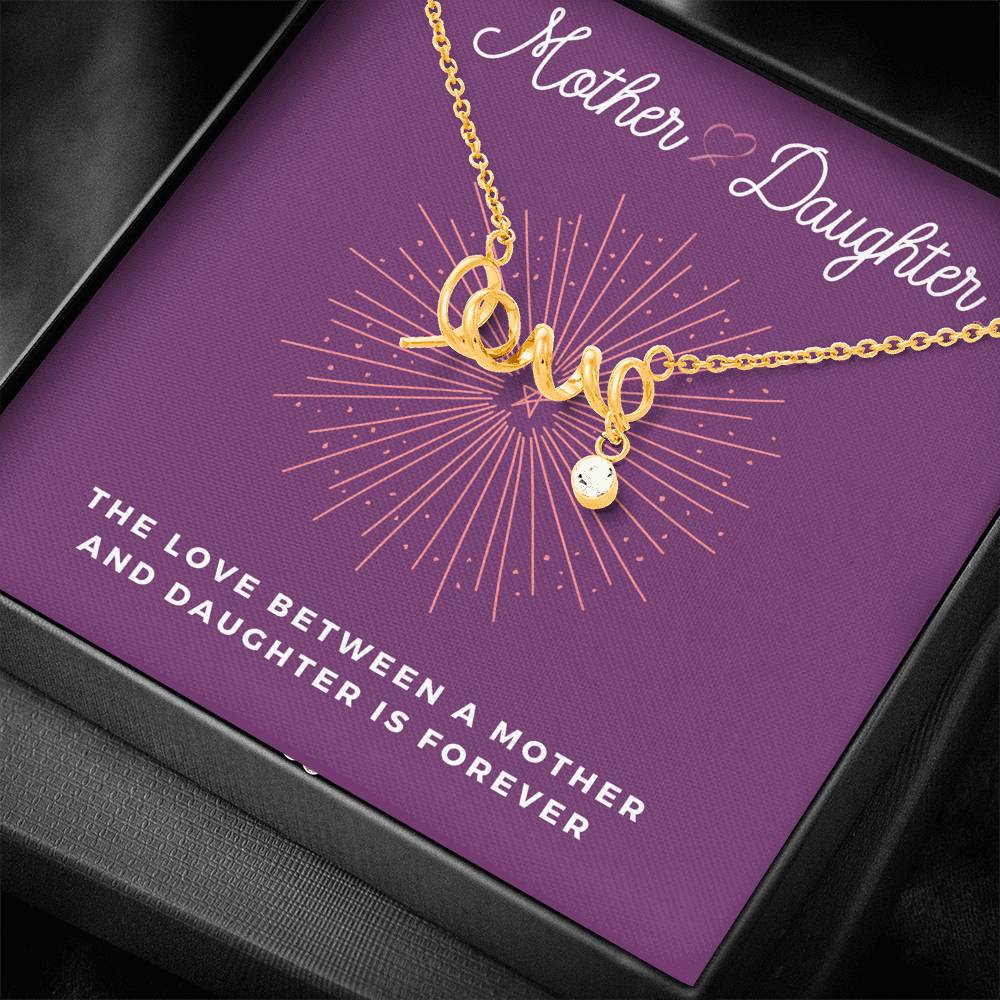 Gift For Women Mother Daughter Necklace Forever Love Scripted Pendent Gift On Mother's Day Daughter's day