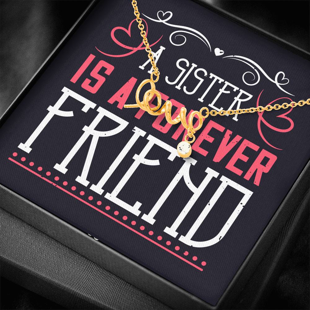 Personalized Gift Sister Necklace for Her Valentines Birthday  Gift Scripted Love Necklace for Women with Message  Card