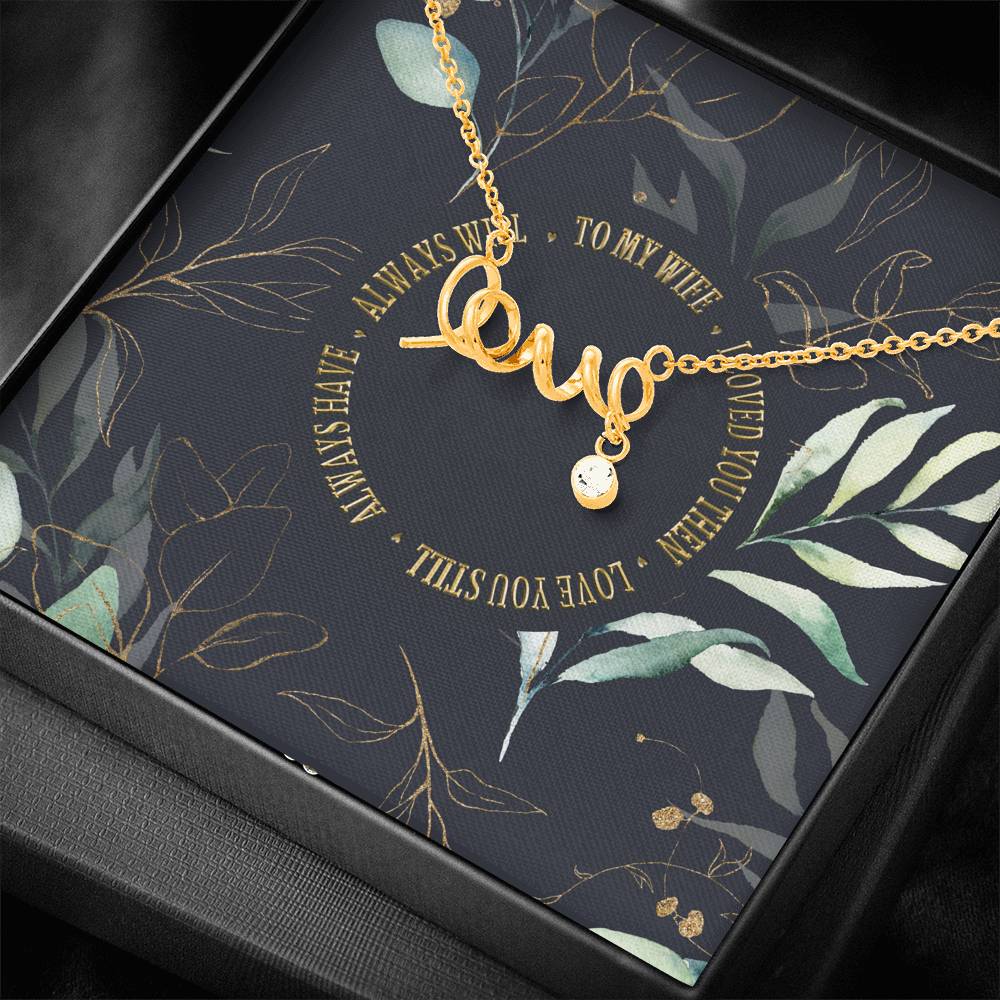 Personalized Gift Wife Necklace  for Her Valentines Birthday Anniversary Gift Scripted  Love Necklace for Women with Message  Card