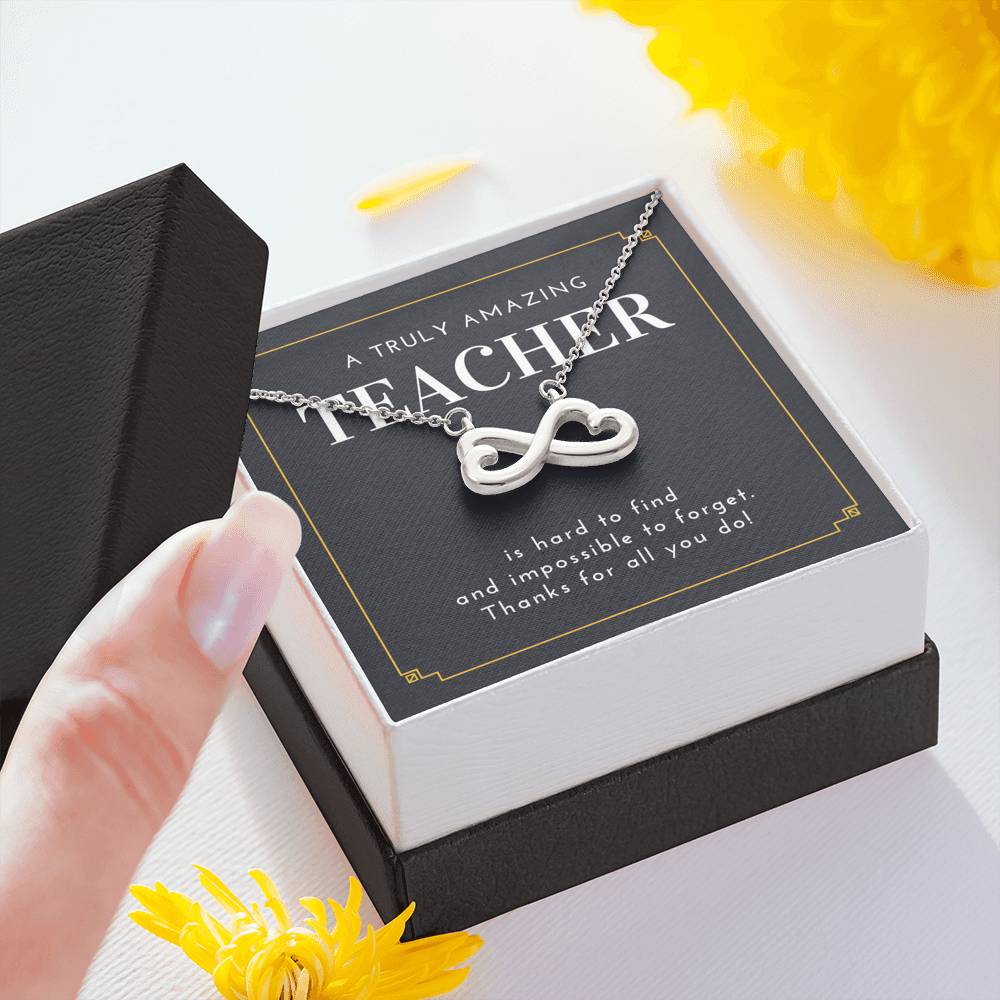 Teacher's Day Gift For Women Infinity Heart Necklace To My Teacher