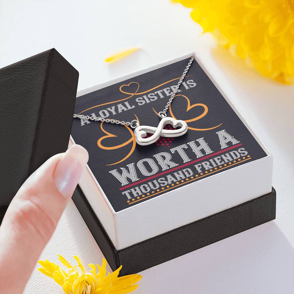 Personalized Gift Sister Necklace for Her Valentines Birthday  Gift Infinity Hearts Necklace for Women with Message  Card