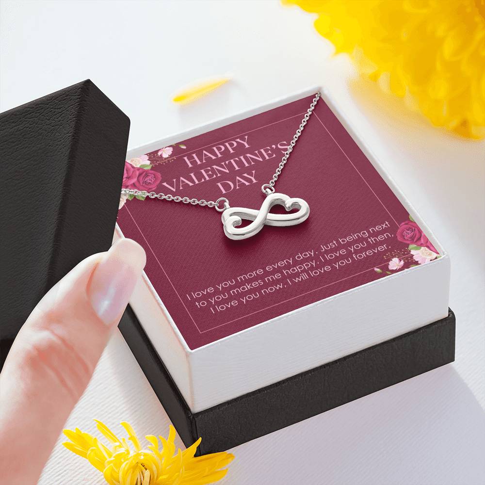 Valentine Day Heart Necklace To My Valentine Infinity Heart Pendent Gift
