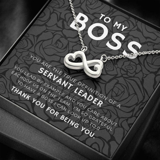 Unique Infinity Heart Pendent Gift For Boss Shining Necklace Gift For Leaders Retirement Gift