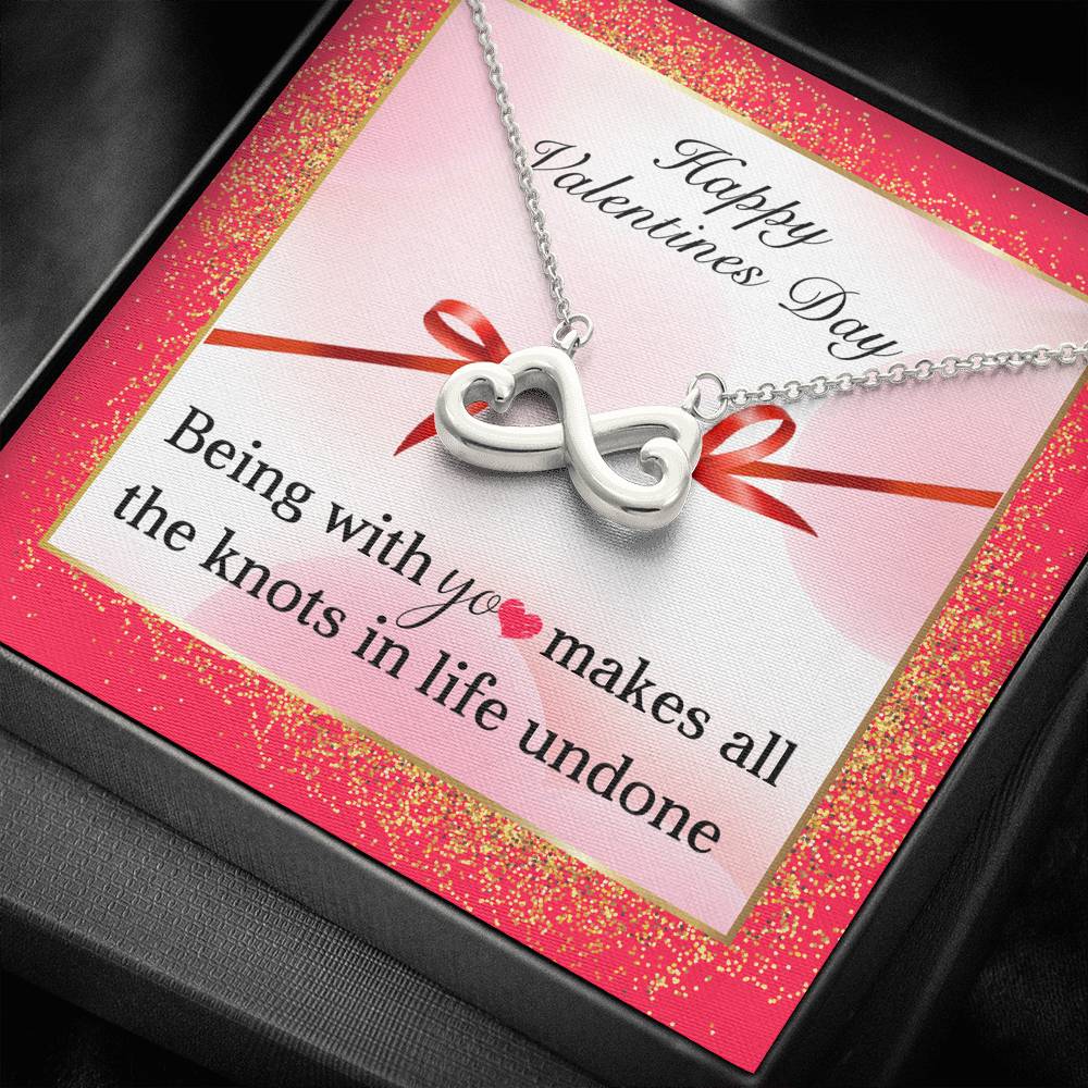 Infinity heart necklace for girlfriend Anniversary Engagement gift for fiance Personalized birthday gift for her Valentines necklace with message card from boyfriend infinity necklaces for women