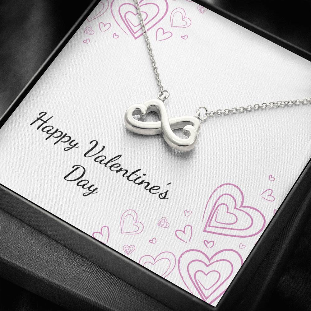 Personalized Wife Girlfriend Necklace  for Her Valentines Birthday Anniversary Gift Infinity  Hearts Necklace for Women with Message  Card