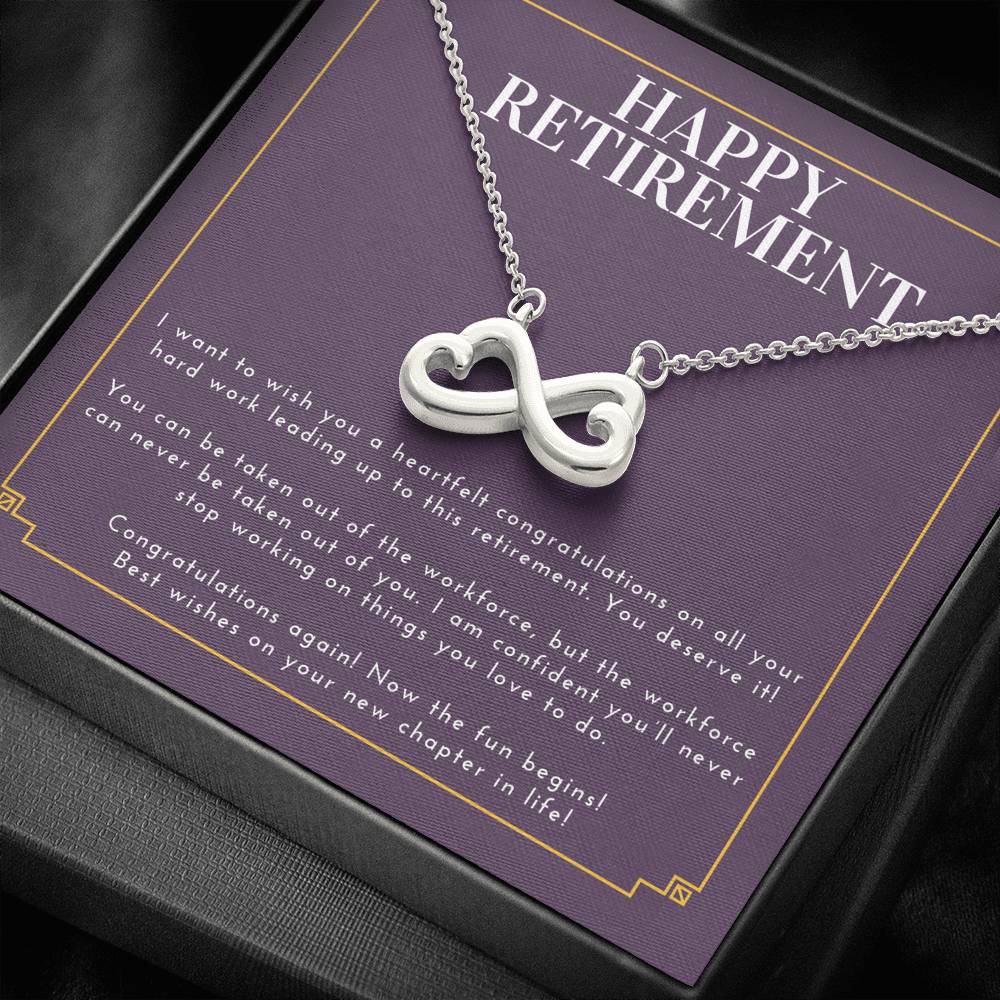 Retirement Gift For Women Infinity Heart Necklace On Retirement Ceremony Gift For Boss Friend Employee