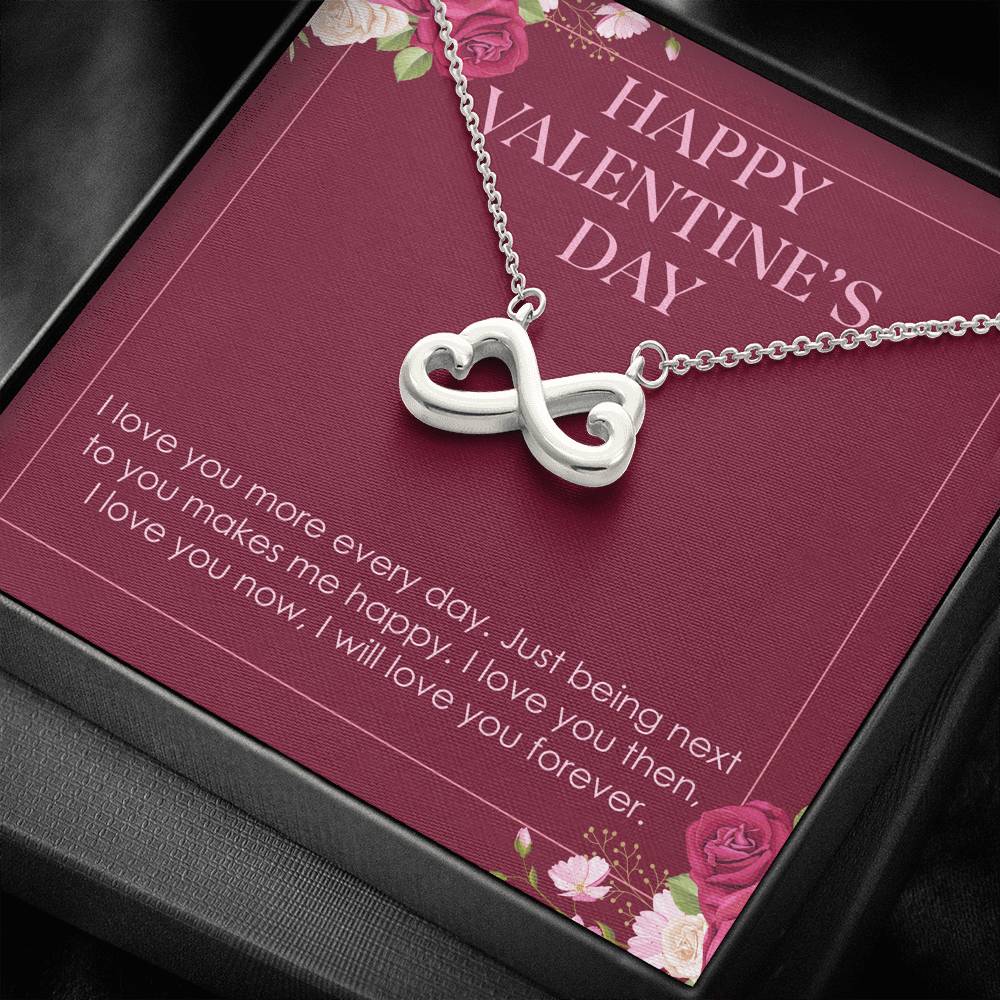 Valentine Day Heart Necklace To My Valentine Infinity Heart Pendent Gift