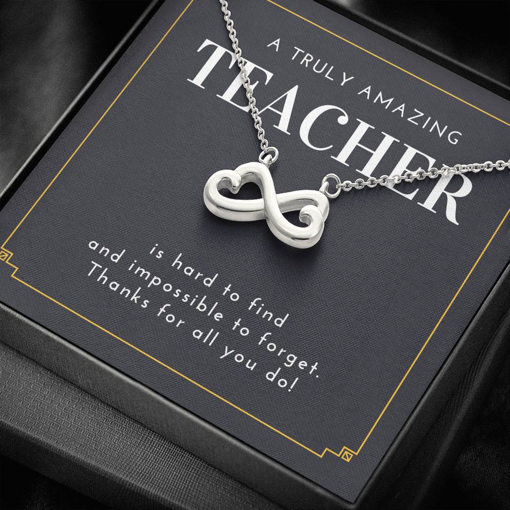 Teacher's Day Gift For Women Infinity Heart Necklace To My Teacher