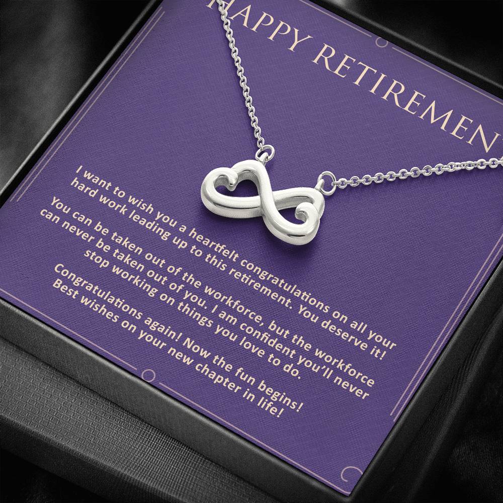 Retirement Gift For Women Personalized Infinity Heart Necklace