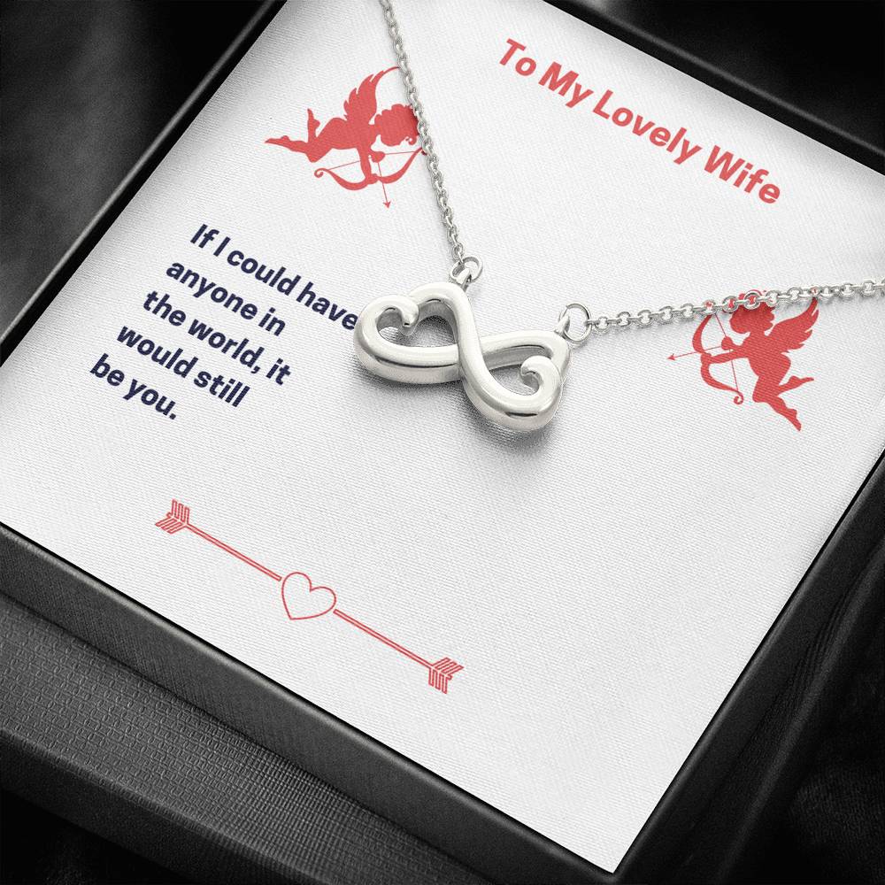 Personalized To my Wife Necklace  for Her Valentines Birthday Gift Infinity Hearts Necklace for Women with Message  Card