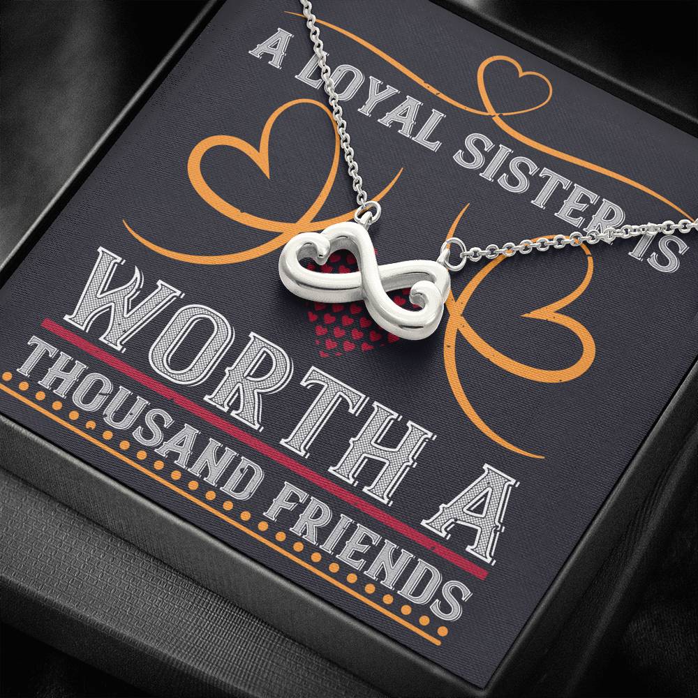Personalized Gift Sister Necklace for Her Valentines Birthday  Gift Infinity Hearts Necklace for Women with Message  Card