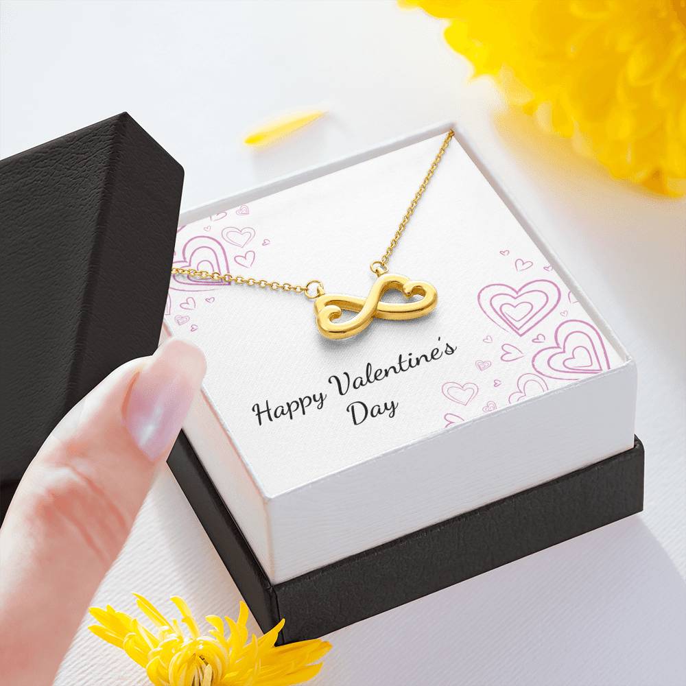 Personalized Wife Girlfriend Necklace  for Her Valentines Birthday Anniversary Gift Infinity  Hearts Necklace for Women with Message  Card