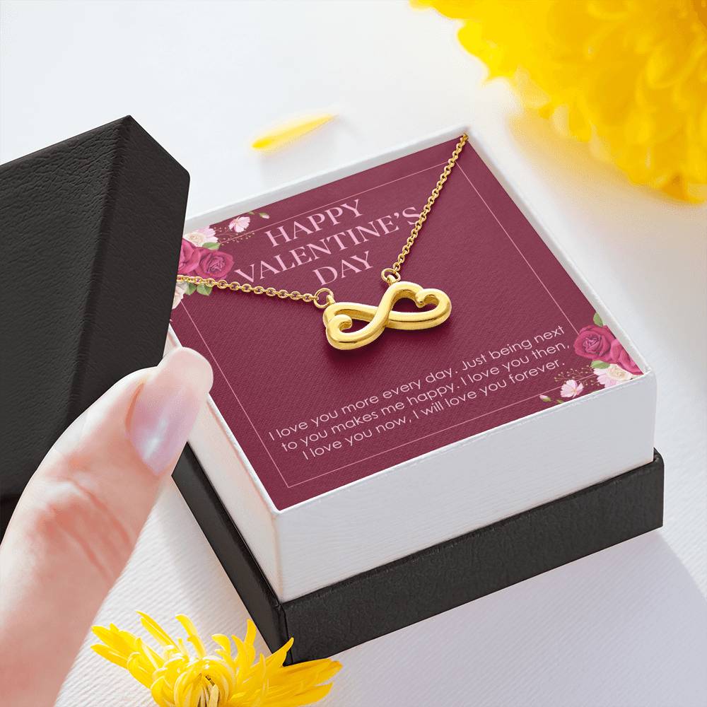 Valentine Day Heart Necklace To My Valentine Infinity Heart Pendent Gift
