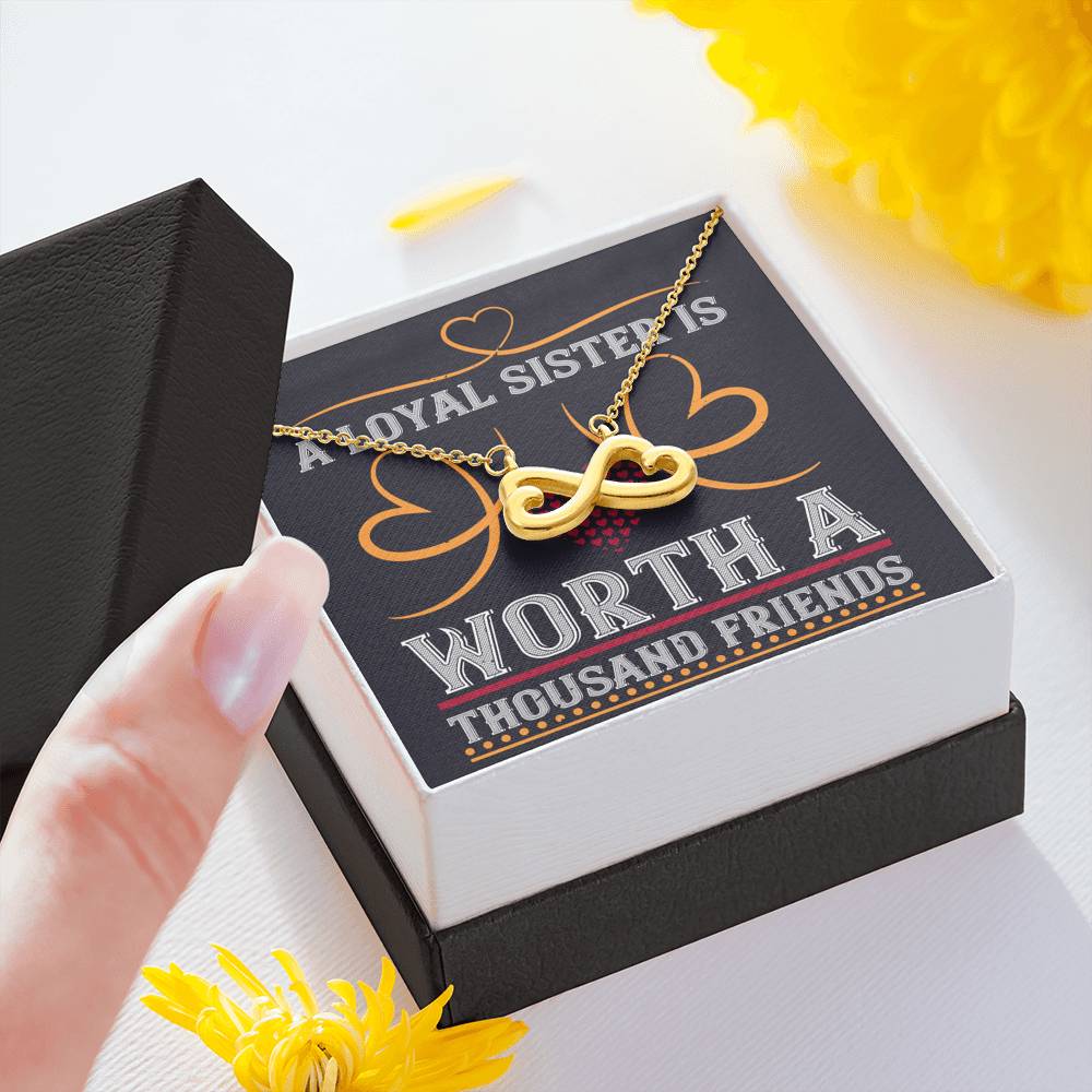 Personalized Gift Sister Necklace for Her Valentines Birthday  Gift Infinity Hearts Necklace for Women with Message  Card
