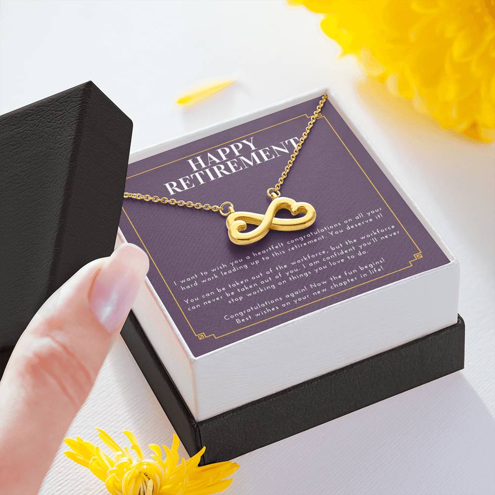 Retirement Gift For Women Infinity Heart Necklace On Retirement Ceremony Gift For Boss Friend Employee