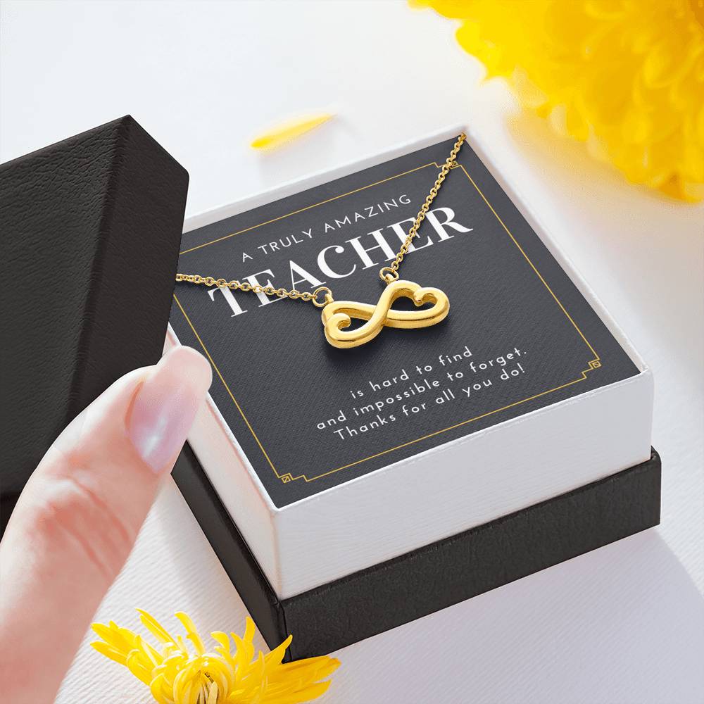 Teacher's Day Gift For Women Infinity Heart Necklace To My Teacher