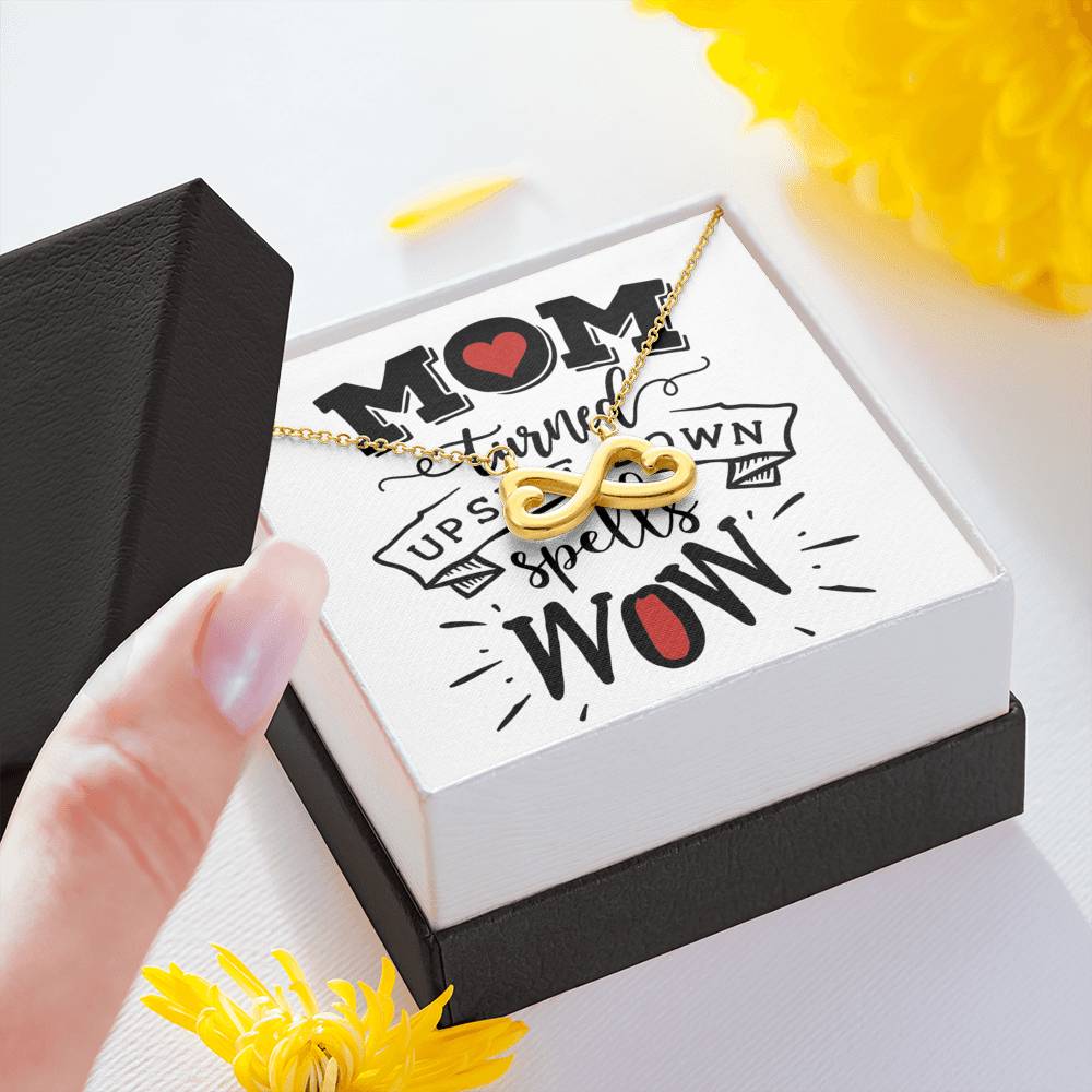 Personalized Gift Mother Necklace for Mom Valentines Birthday Gift Silver Jewelry Infinity Hearts Necklace for Women with Message  Card