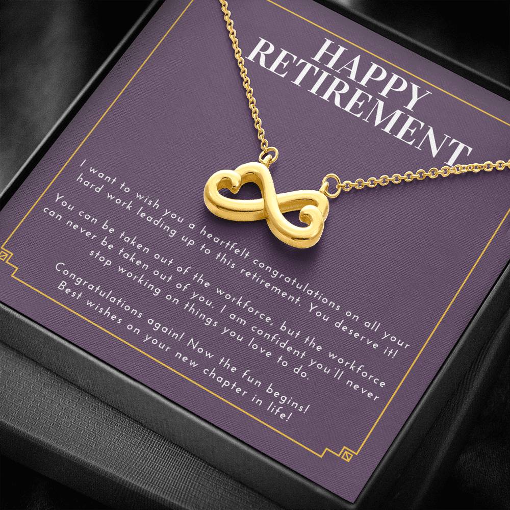 Retirement Gift For Women Infinity Heart Necklace On Retirement Ceremony Gift For Boss Friend Employee