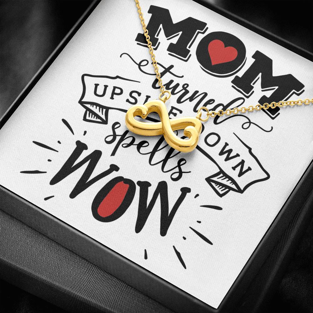 Personalized Gift Mother Necklace for Mom Valentines Birthday Gift Silver Jewelry Infinity Hearts Necklace for Women with Message  Card