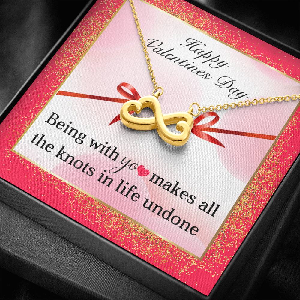 Infinity heart necklace for girlfriend Anniversary Engagement gift for fiance Personalized birthday gift for her Valentines necklace with message card from boyfriend infinity necklaces for women