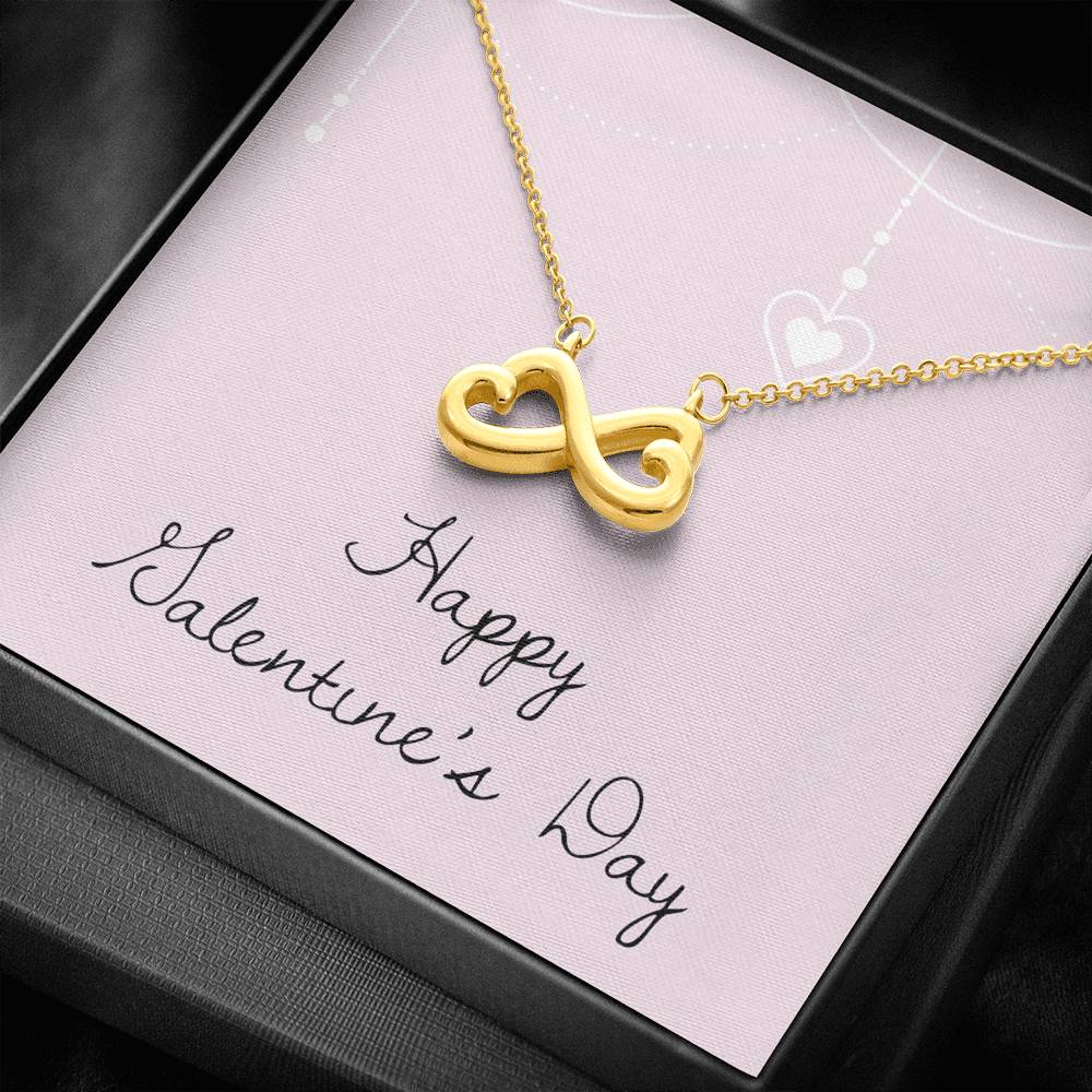 Personalized Wife Girlfriend Necklace  for Her Valentines Birthday Anniversary Gift Infinity Hearts Necklace for Women with Message  Card