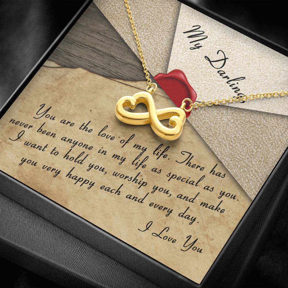 Personalized Girlfriend Wife Necklace  for Her Valentines Birthday Anniversary Gift Infinity Hearts Necklace for Women with Message  Card