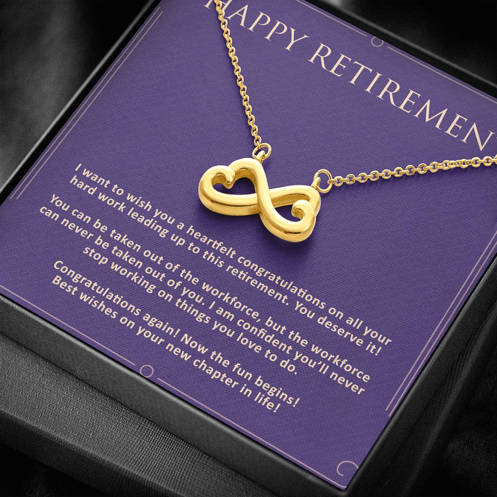 Retirement Gift For Women Personalized Infinity Heart Necklace