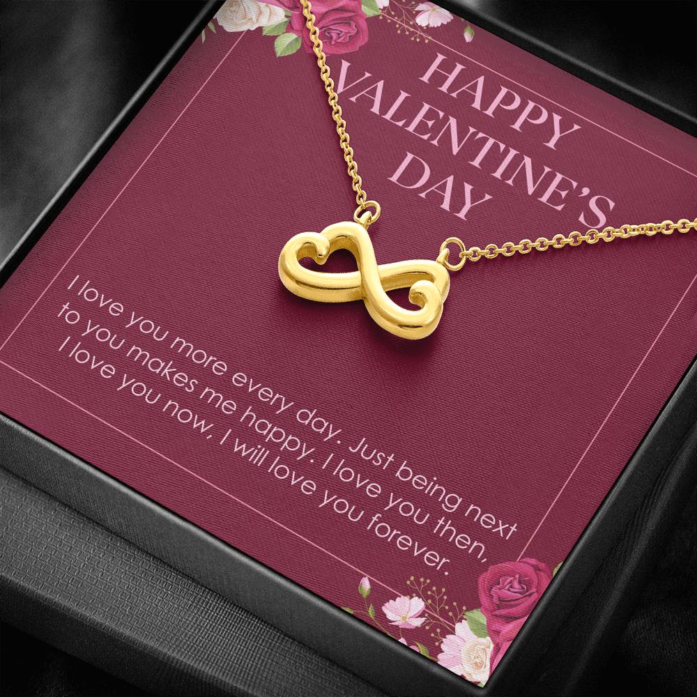 Valentine Day Heart Necklace To My Valentine Infinity Heart Pendent Gift