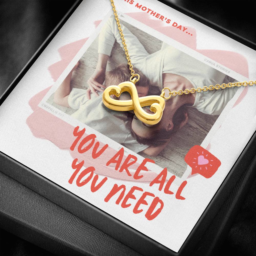 Personalized Gift Mother Necklace for Her Valentines Birthday  Gift Infinity Hearts Necklace for Women with Message  Card
