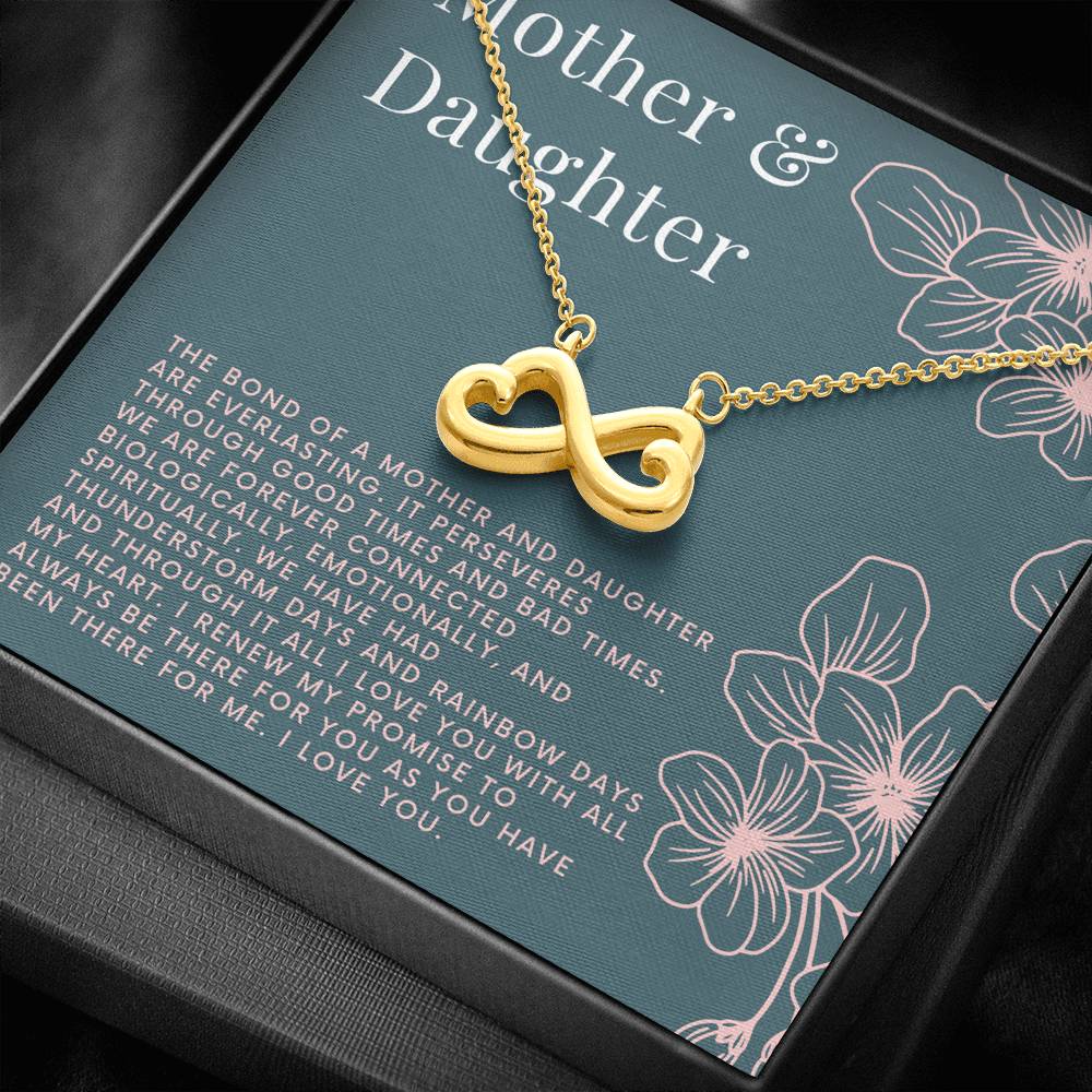 Daughter Mother Necklace Infinity Shaped Heart Pendant To My Mom On Birthday Mother's Day Gift