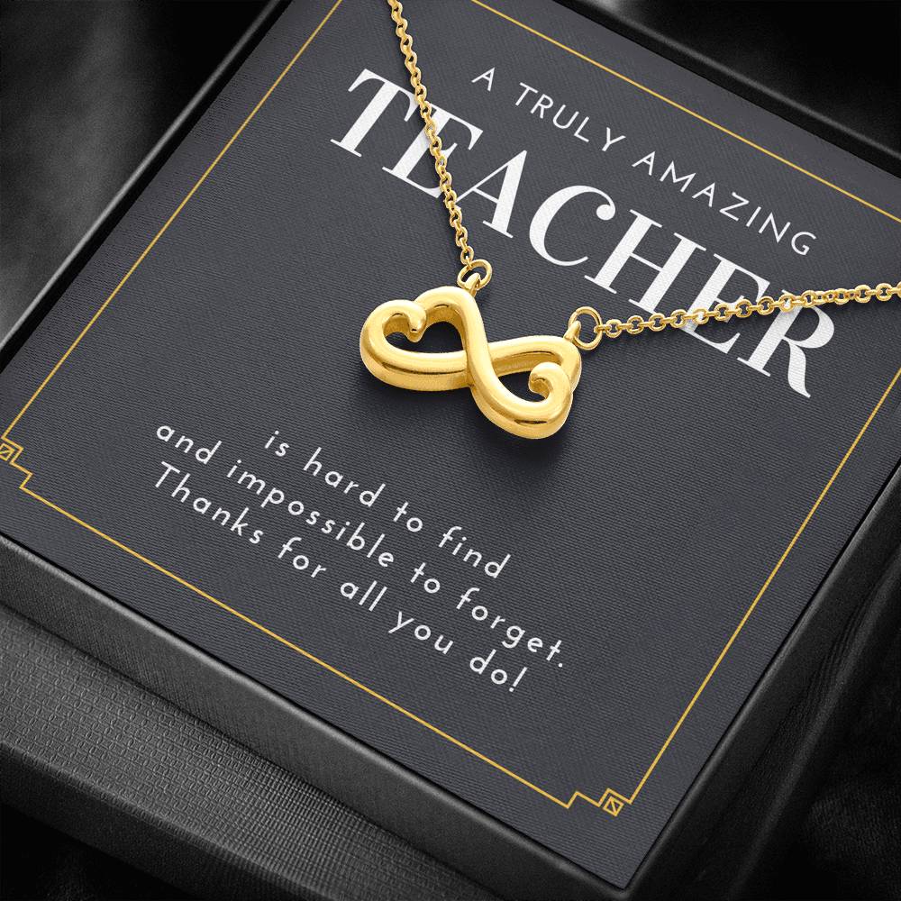 Teacher's Day Gift For Women Infinity Heart Necklace To My Teacher