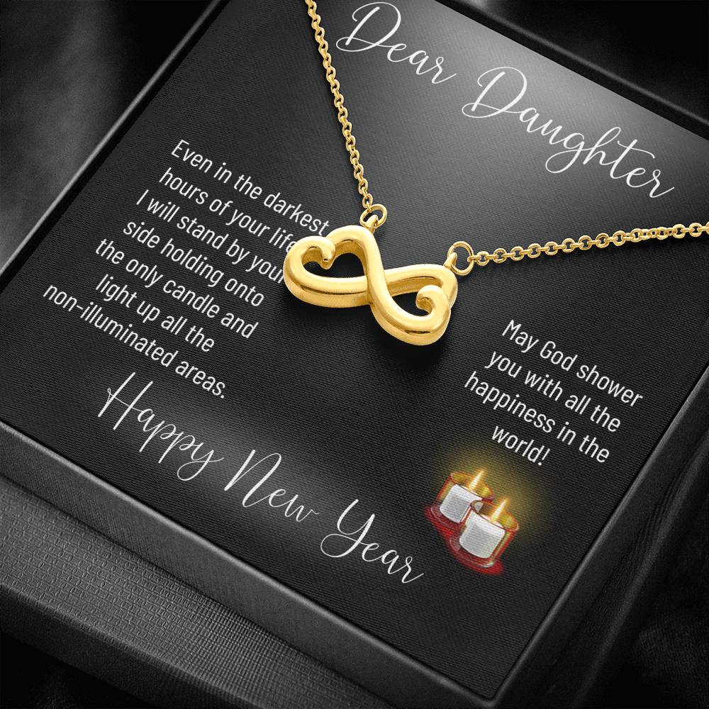 Personalized Gift Daughter Necklace for Her Valentines Birthday  Gift Infinity Hearts Necklace for Women with Message  Card