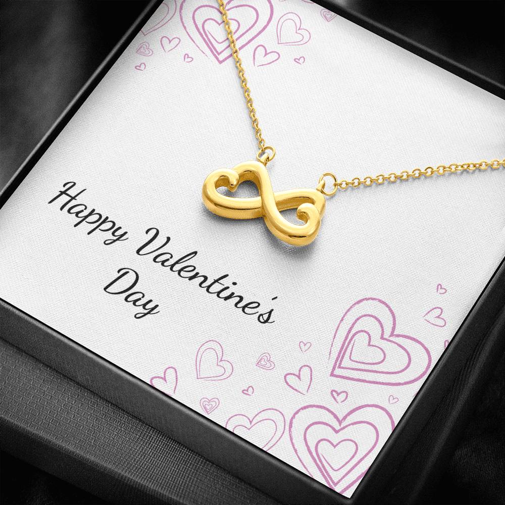 Personalized Wife Girlfriend Necklace  for Her Valentines Birthday Anniversary Gift Infinity  Hearts Necklace for Women with Message  Card